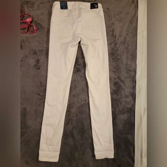 NWT American Eagle sz 4 LONG white jeans jeggings super super stretch - Picture 8 of 9